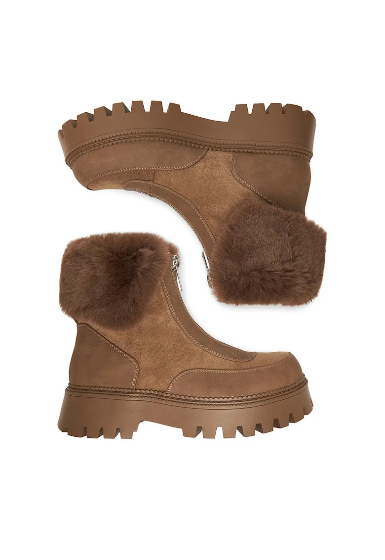 Botine dama 19001-1,  Textil, Maro