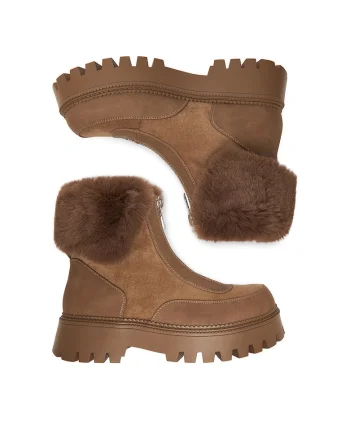 Botine dama 19001-1,  Textil, Maro