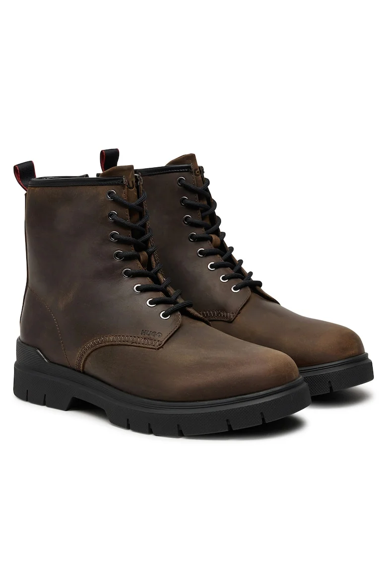 Ghete barbati  Ryan, piele naturala, culoare maro inchis