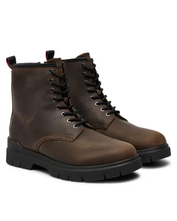 Ghete barbati  Ryan, piele naturala, culoare maro inchis
