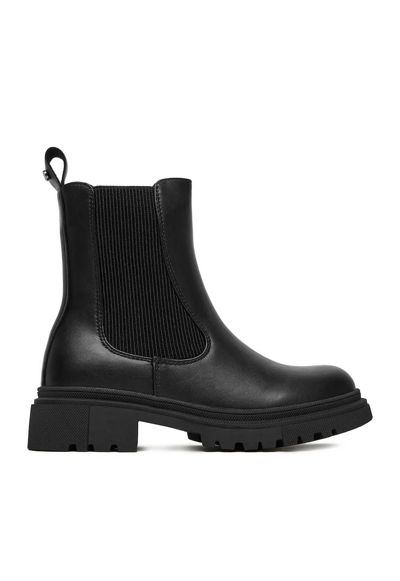 Botine fete  textil, negru