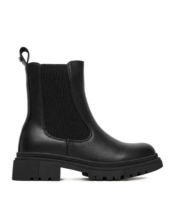 Botine fete  textil, negru