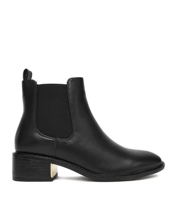 Botine dama 5698,  Textil, Negru