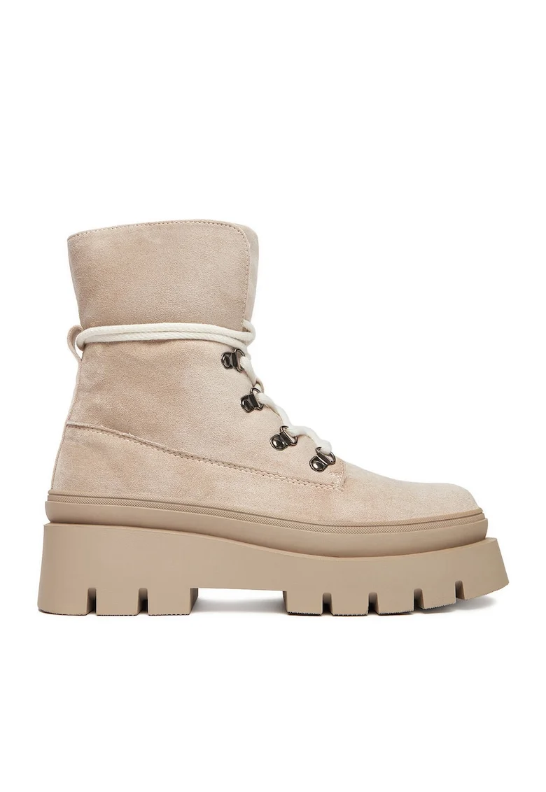 Botine dama 60063-5,  Textil, Bej