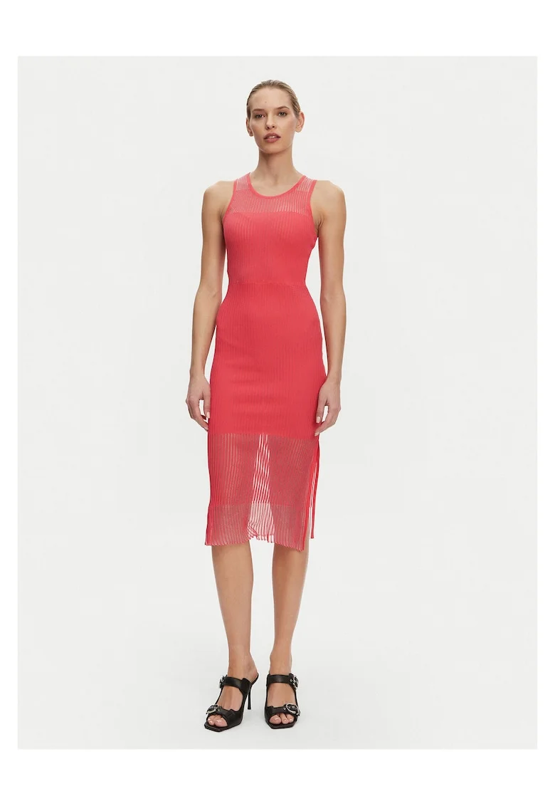 Rochie tricotata de dama  portocalie
