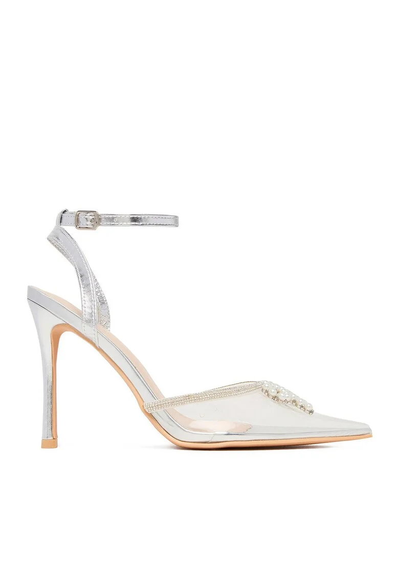 Sandale dama,  LIA SILVER RU, transparent, toc