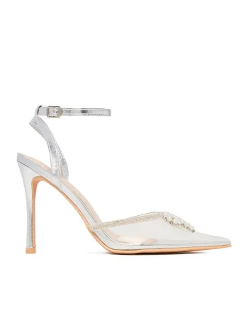 Sandale dama,  LIA SILVER RU, transparent, toc