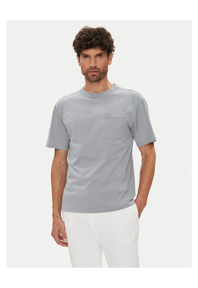 Tricou  barbati, gri, bumbac
