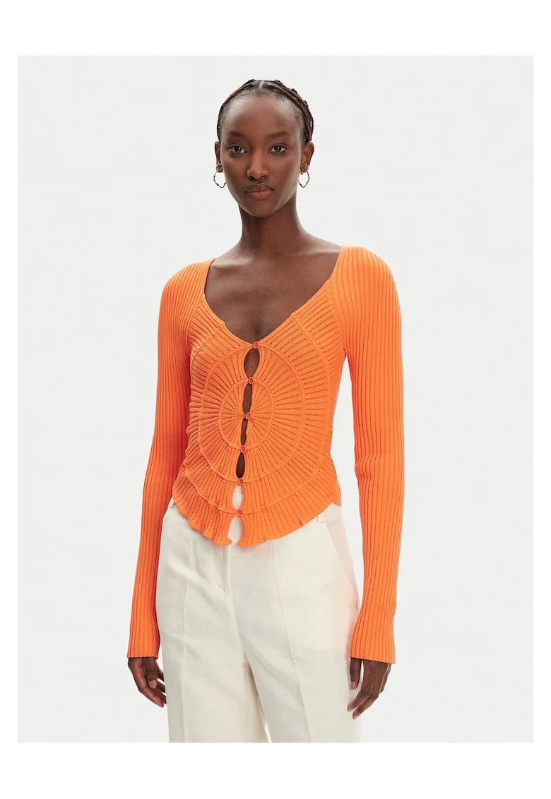 Cardigan dama  portocaliu, moale