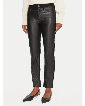 Pantaloni dama  piele ecologica, negru