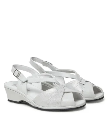 Sandale dama,  piele naturala, model Weiss, alb