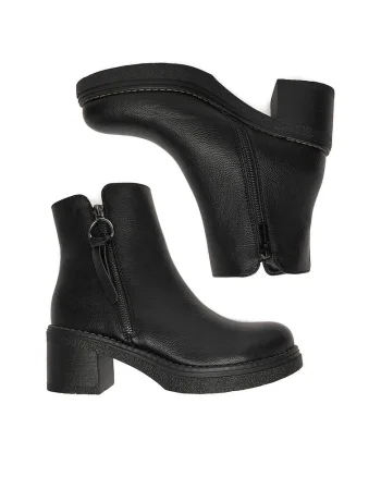 Botine dama,  negru, textil CEO-WS6570-07