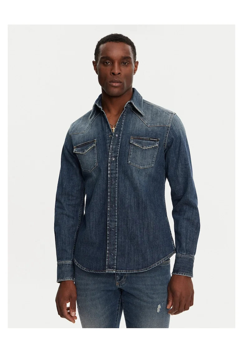 Camasa barbati Dolce Gabbana, bleumarin, denim,