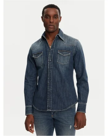Camasa barbati Dolce Gabbana, bleumarin, denim,