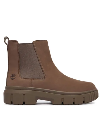Ghete dama  Greyfield, piele naturala, maro
