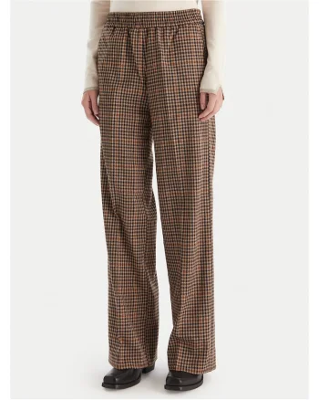 Pantaloni in carouri pentru dama  maro