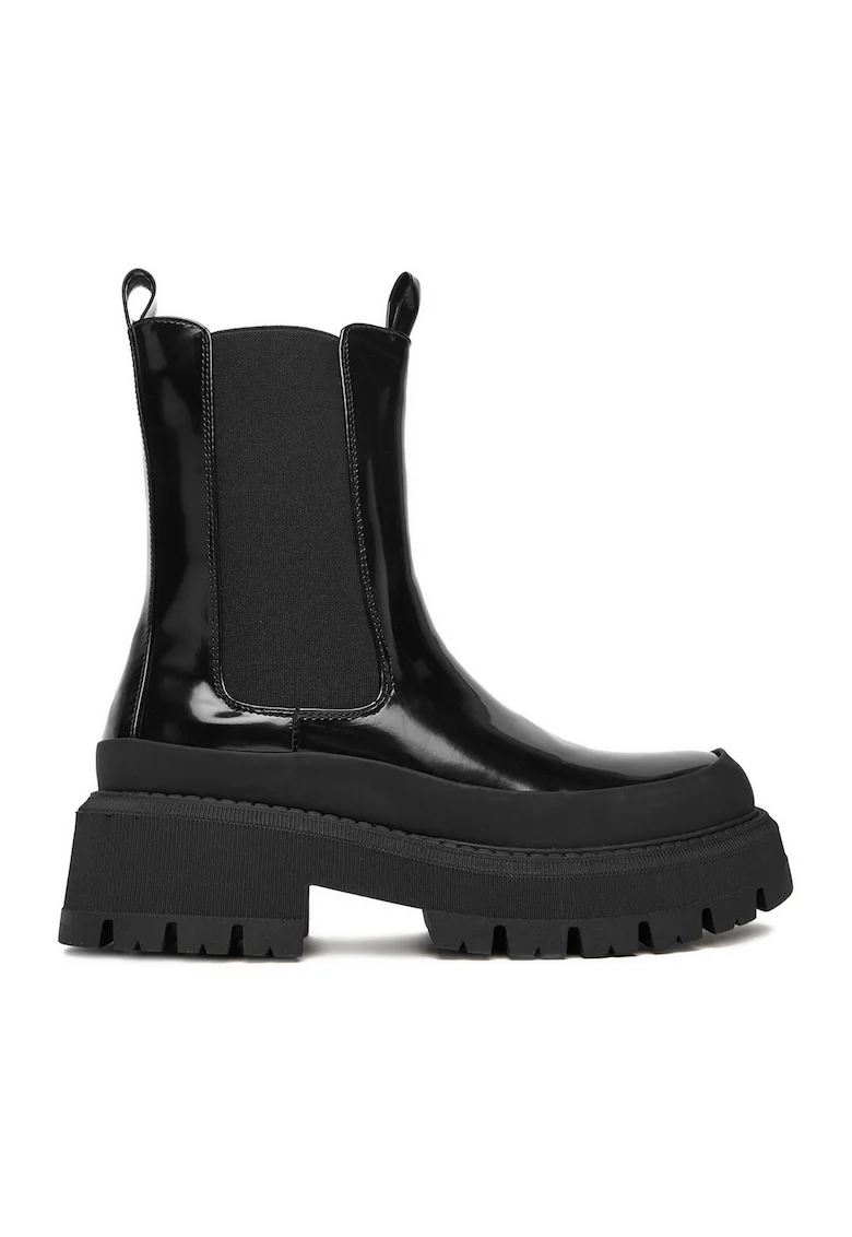 Botine dama 58089-2,  Textil, Negru