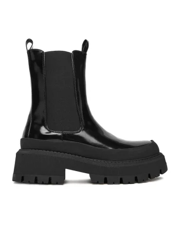 Botine dama 58089-2,  Textil, Negru