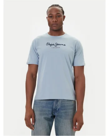 Tricou barbat,  albastru, bumbac,