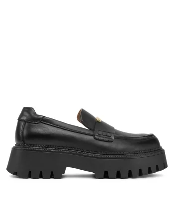 Mocasini dama piele ecologica, negru, Negru
