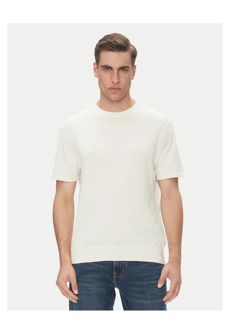 Tricou barbatesc  ecru, bumbac