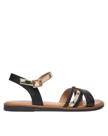 Sandale dama  WFA3897-12, negru/auriu