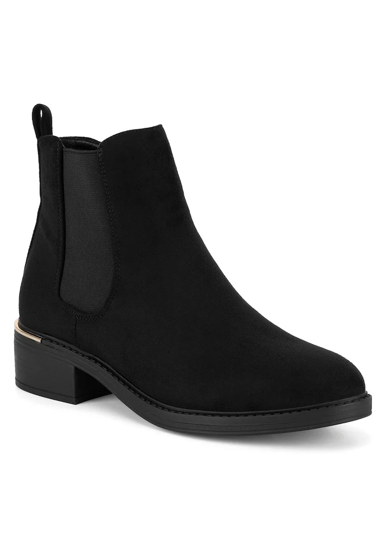 Botine dama,  negru, textil WFA2800-1