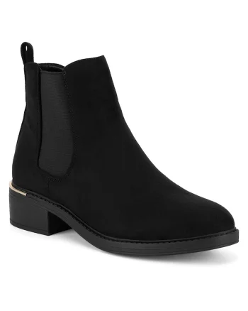 Botine dama,  negru, textil WFA2800-1