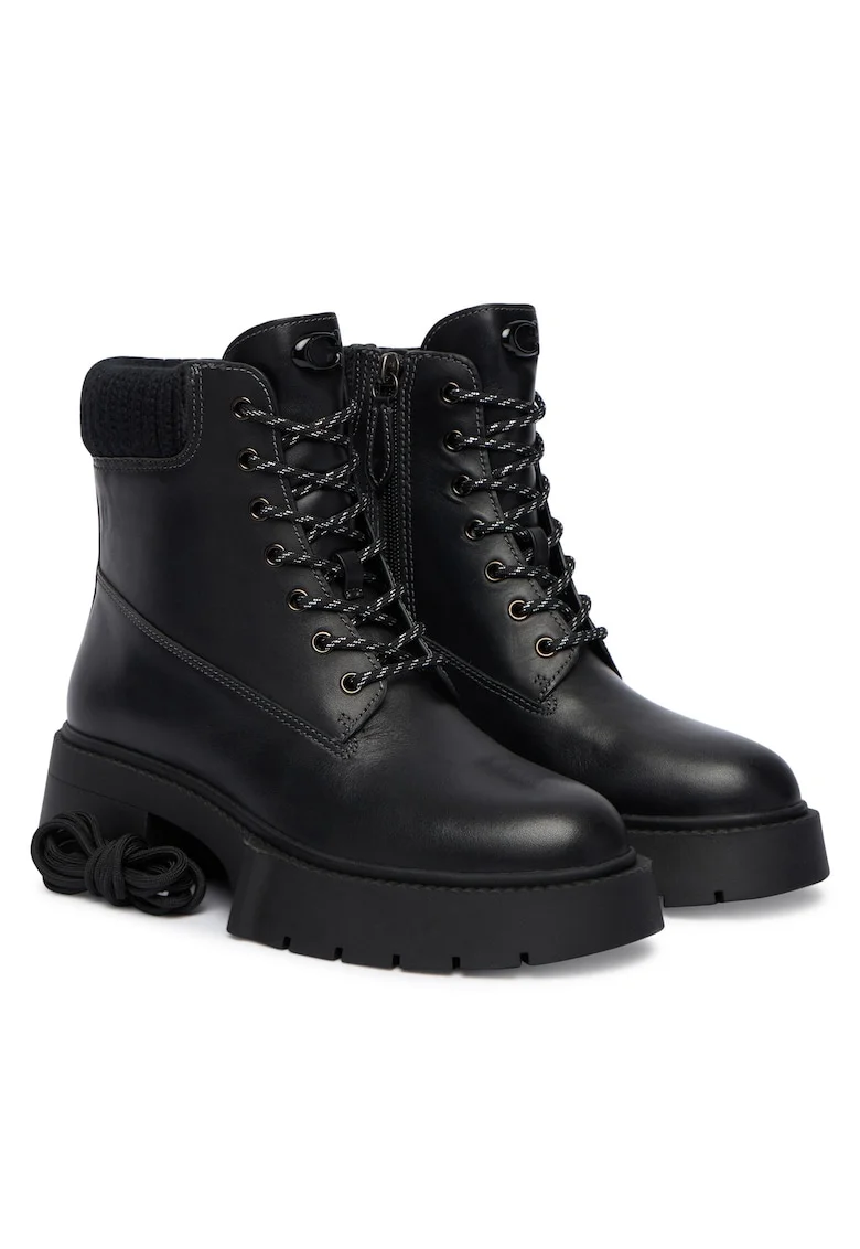 Ghete dama CCH88,  Piele naturala, Negru