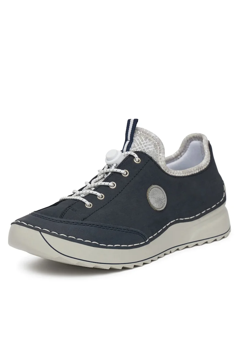 Pantofi dama,  jumatate-cizma, bleumarin, piele ecologica