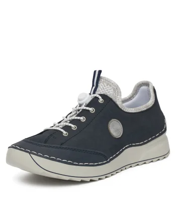 Pantofi dama,  jumatate-cizma, bleumarin, piele ecologica