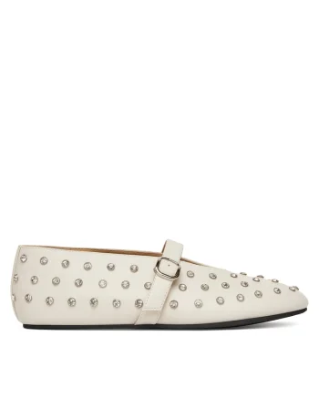 Balerini dama,  piele naturala, bej