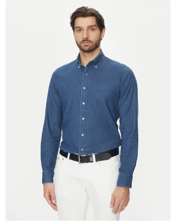 Camasa barbati  denim, albastru marin