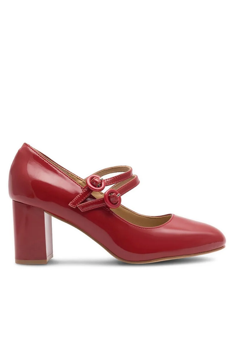 Pantofi dama,  piele naturala, rosu