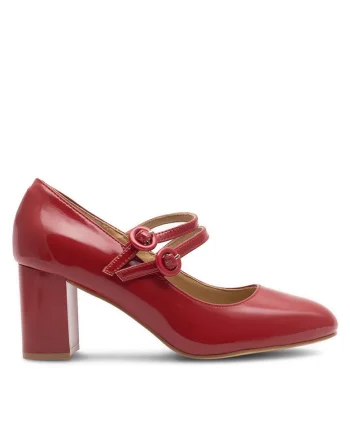 Pantofi dama,  piele naturala, rosu