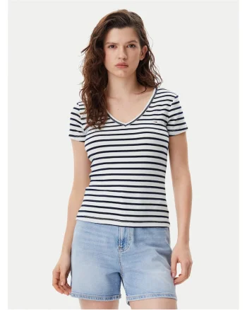 Tricou dama,  Alb, Bleumarin, Dungi,