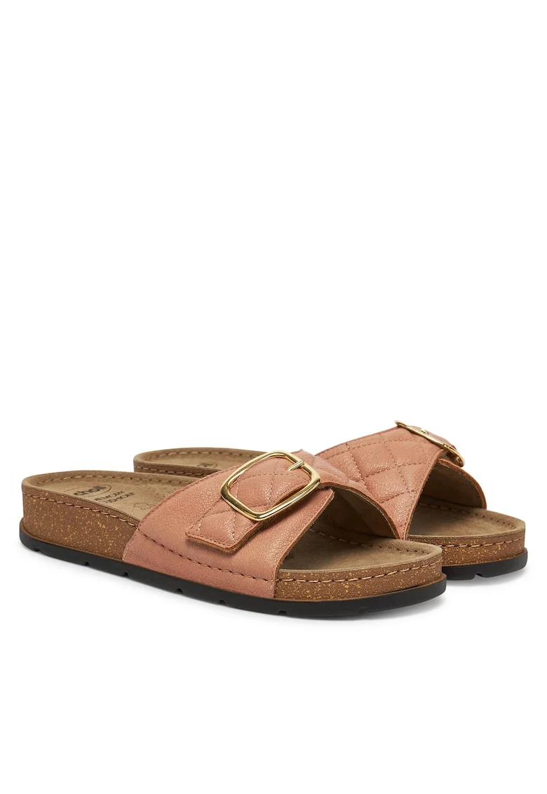 Slapi dama  model Bora Mule, roz antic, piele ecologica