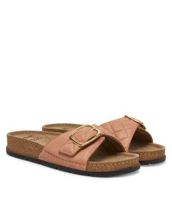 Slapi dama  model Bora Mule, roz antic, piele ecologica