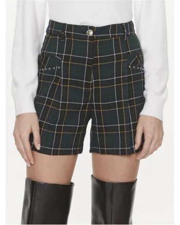 Pantaloni scurti pentru dama,  model in carouri, verde