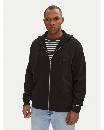 Hanorac barbati  negru, model cu fermoar