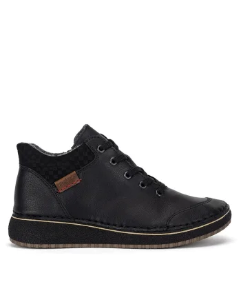Botine dama,  piele naturala, negru 50902-00