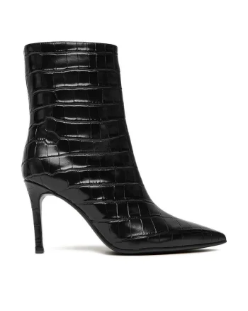 Botine  din piele naturala, Negru