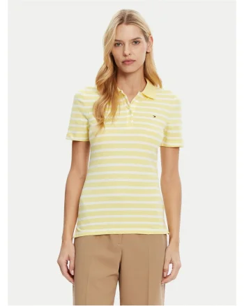 Tricou polo,  Galben/Alb, Dungi