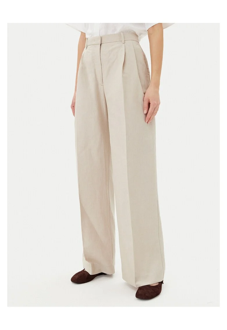 Pantaloni eleganti pentru dama,  bej, stofa