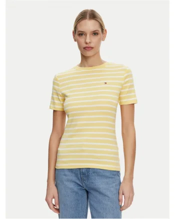 Tricou dama,  Dungi, Galben/Alb