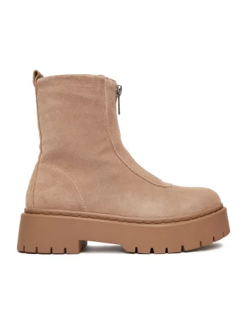 Botine dama 13123-13,  Piele naturala, Bej