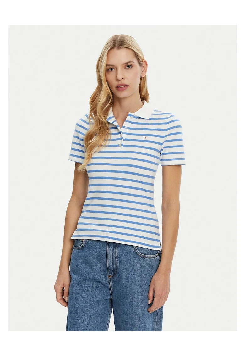 Tricou,  Albastru deschis/Alb, Dungi