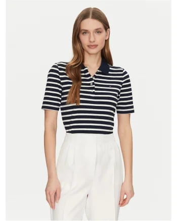 Tricou dama  bleumarin/alb