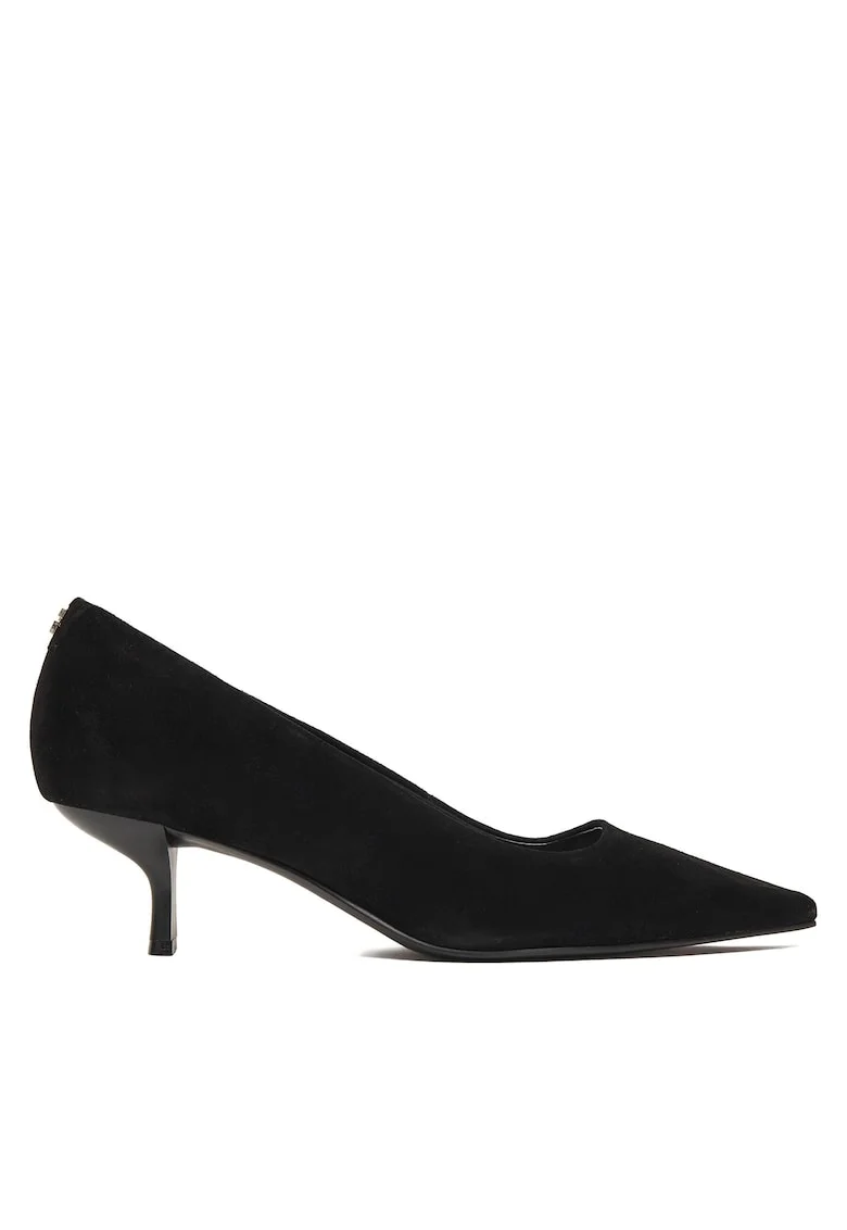 Pantofi dama  cu toc din piele naturala, Negru