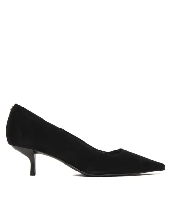 Pantofi dama  cu toc din piele naturala, Negru